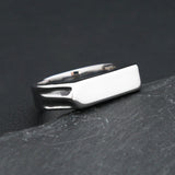 316L Stainless Steel Simple Rings For Men Square Band Flat Ring Charm Jewellery