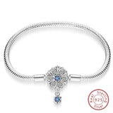 Bracelet Silver 925 Original Star Moon Sun Four Leaf Clover Green Zircon Bracelets Jewellery.