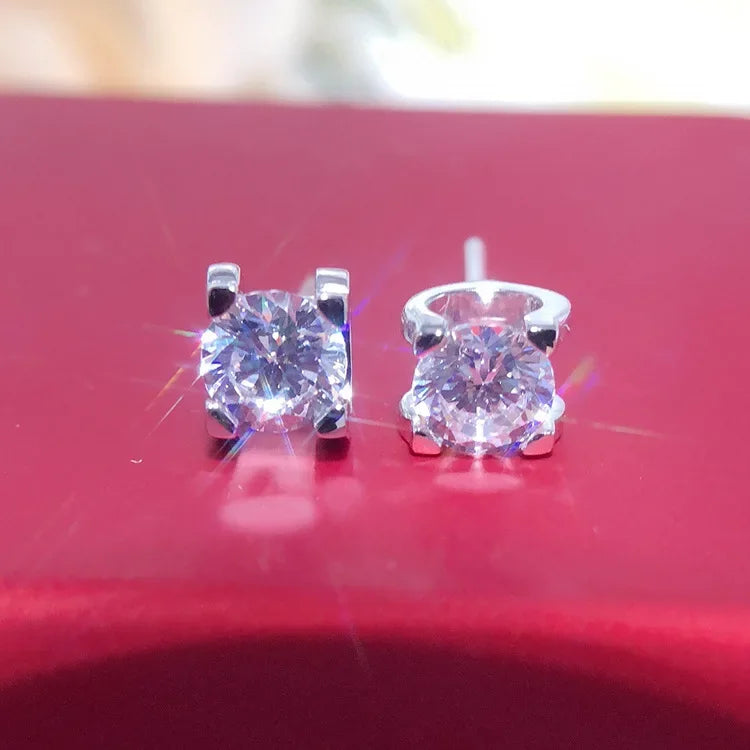 2CT/Piece Solid 18K White Gold AU585 Earrings Stud Diamond Pure Gold.