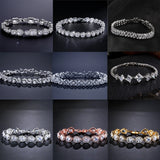 Luxury Geometric Water Drop Zirconia Bracelets for Elegant Women Full Crystal Charm Bracelet Jewellery.