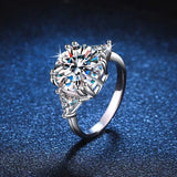 5.0 Carat Moissanite Ring Deluxe D Color VVS1 925 Sterling Silver Rings Jewellery.