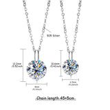 2CT 1CT D Color Real Moissanite Pendant Necklace S925 Silver Chain 14K Yellow Plated Necklaces Jewellery.
