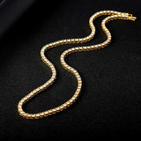 4MM Chain Iced Out Bracelet Necklace Men Fashion Jewellery Gift.