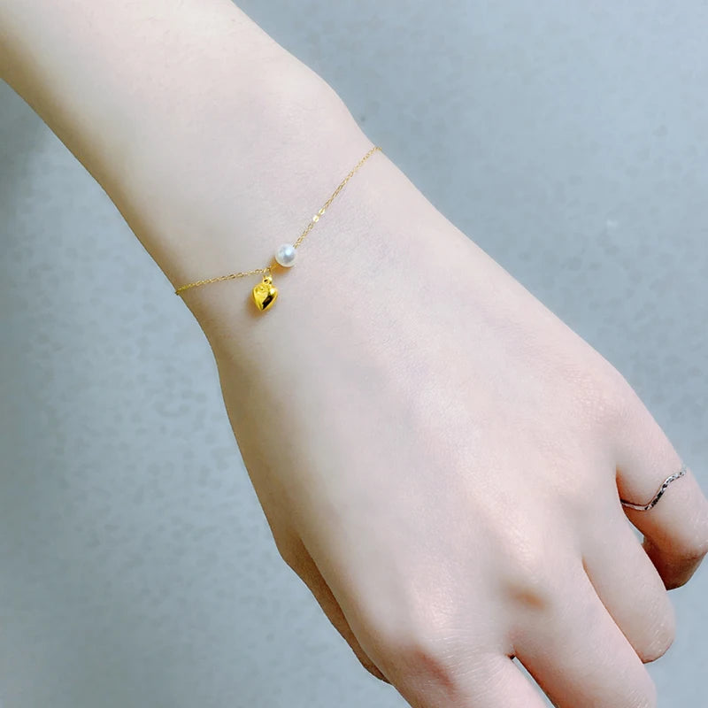 Real 18K Yellow Gold Bracelet Au750 Fine Jewelry.