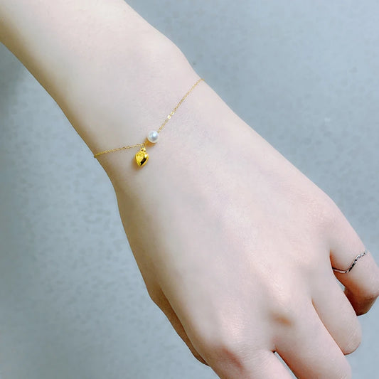 Real 18K Yellow Gold Bracelet Au750 Fine Jewelry.