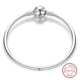 Bracelet Silver 925 Original Star Moon Sun Four Leaf Clover Green Zircon Bracelets Jewellery.