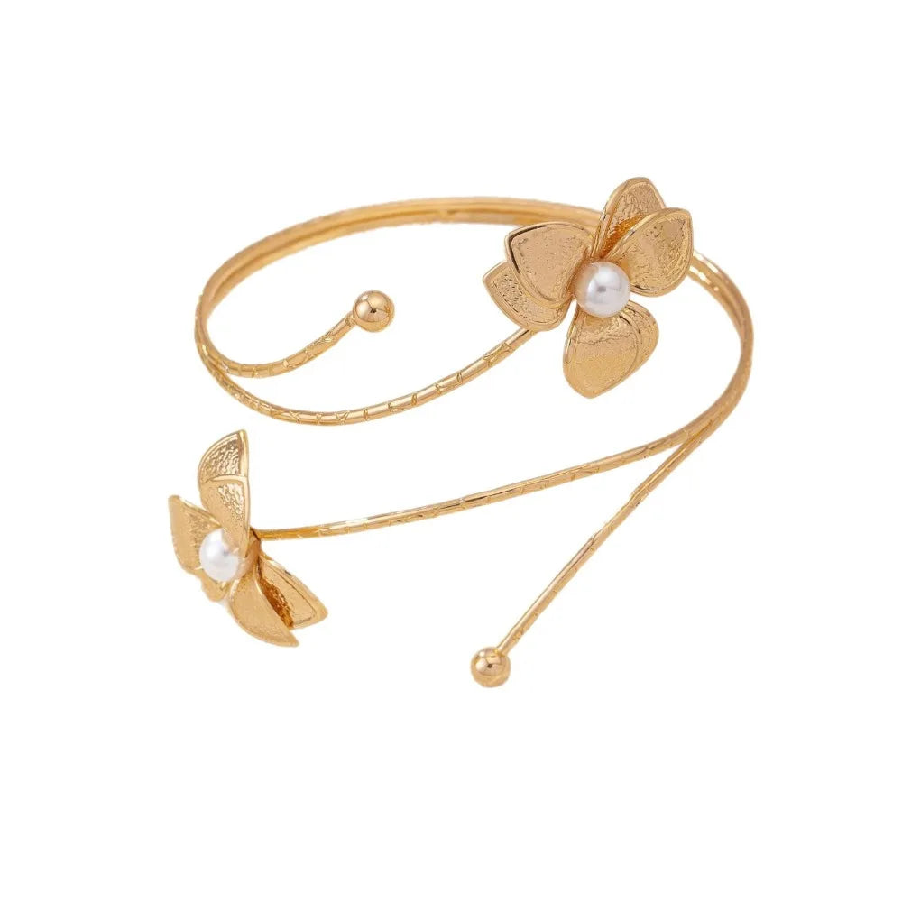 Elegant Metal Tassel Opening Arm Chain Adjustable Multi Style Bangle Retro Fashion Arm Bracelet.
