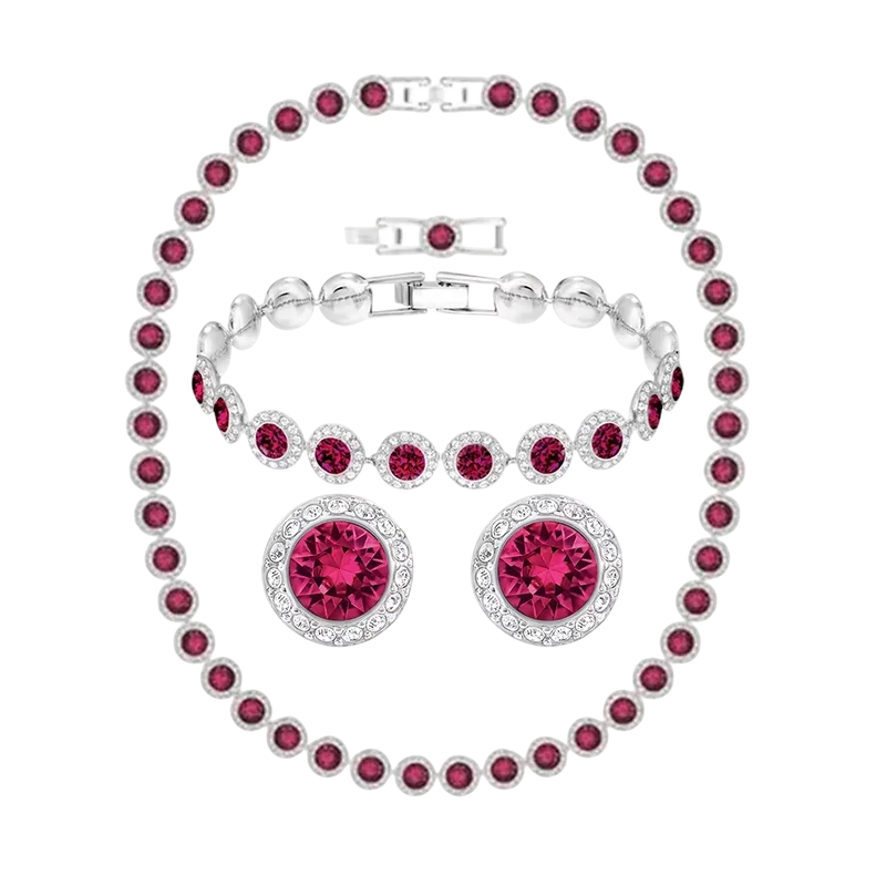 Light luxury jewelry set includes multiple elements necklace bracelet earrings set with a variety of styles to match