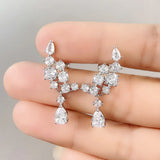 Graceful Luxury Pendant Earrings, Fashion Accessories with Dazzling Zirconia  Jewellery.