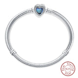 Bracelet Silver 925 Original Star Moon Sun Four Leaf Clover Green Zircon Bracelets Jewellery.