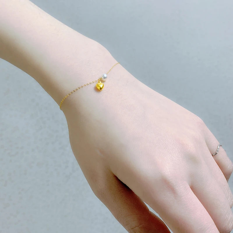 Real 18K Yellow Gold Bracelet Au750 Fine Jewelry.