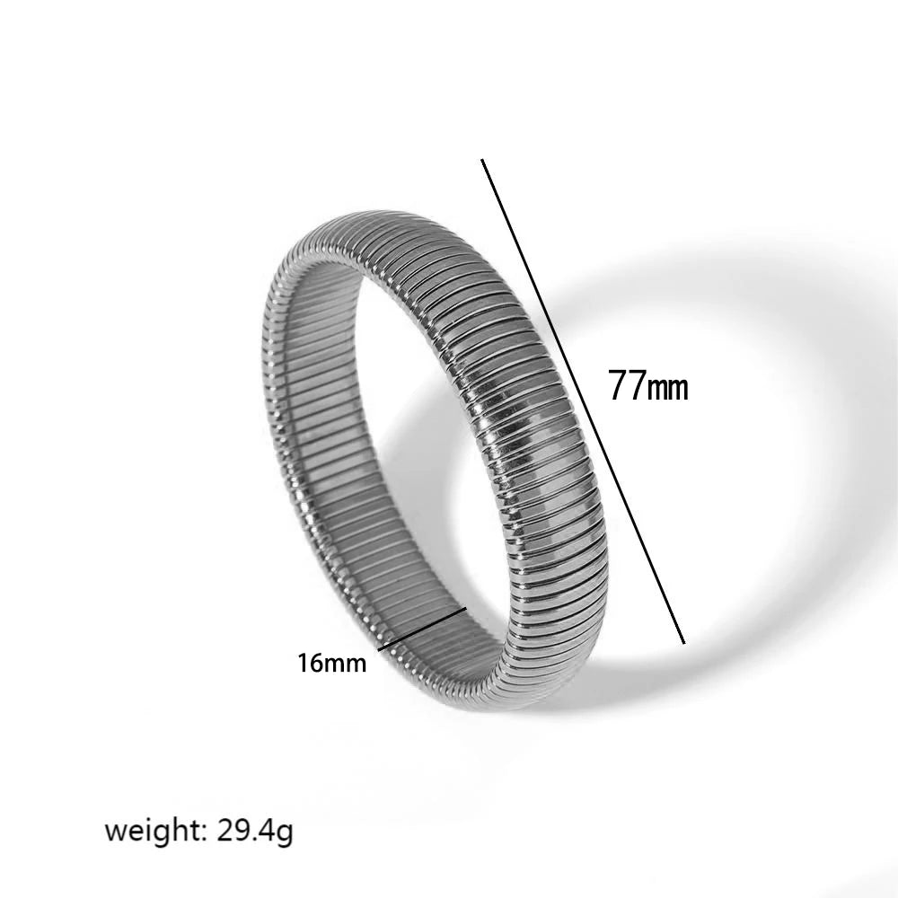 Fashion 18K Gold Plated Stainless Steel Elastic Bracelet Jewellery.