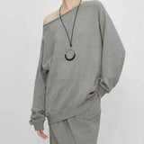 Retro Circle Black Rope Pendant Chain Long Necklace Classic Minimalist Jewellery.