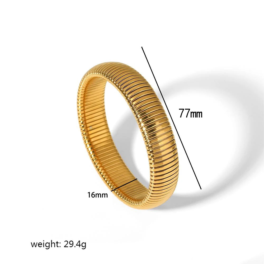 Fashion 18K Gold Plated Stainless Steel Elastic Bracelet Jewellery.