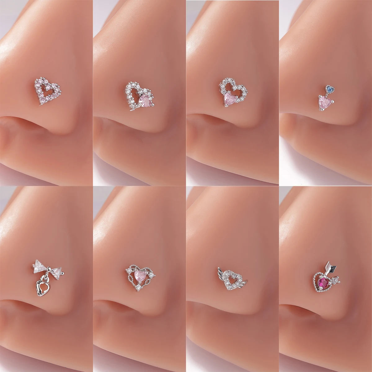 1Pcs Nose Rings Studs L Shaped Nose Rings