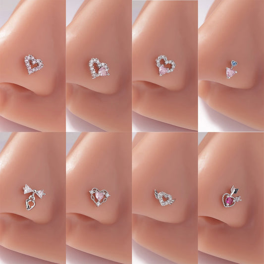 1Pcs Nose Rings Studs L Shaped Nose Rings