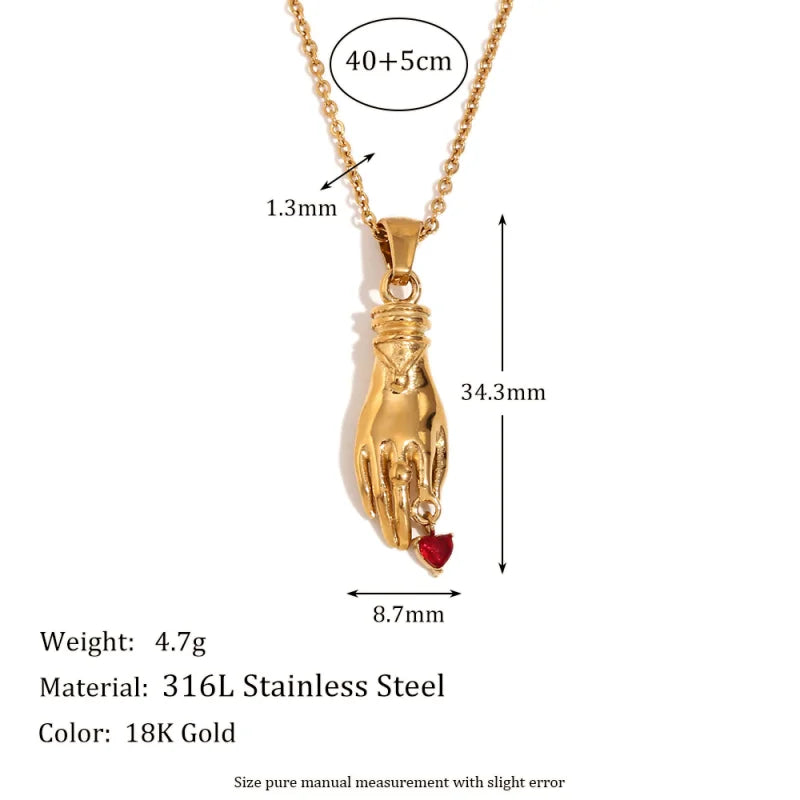 18K Gold Plated Stainless Steel  Style Vintage Necklace.