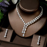 Shiny Fine Black Jewelry Necklace Earrings Bracelet Women's jewellery set.