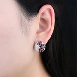 Natural Red Garnet Solid Silver Clip Earring 5.2 Carats Genuine Garnet Faced Cut Elegant Style.