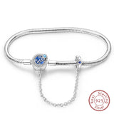 Bracelet Silver 925 Original Star Moon Sun Four Leaf Clover Green Zircon Bracelets Jewellery.