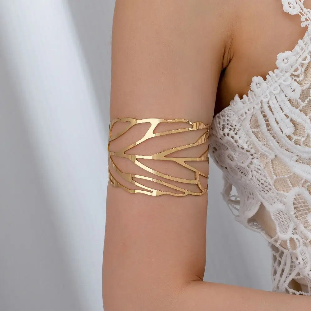 Elegant Metal Tassel Opening Arm Chain Adjustable Multi Style Bangle Retro Fashion Arm Bracelet.
