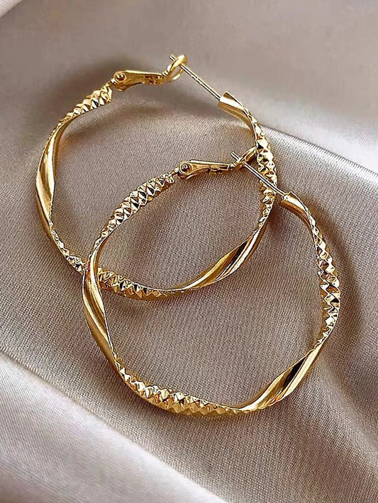 Exquisite silky texture design earrings elegant shape.