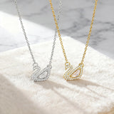 high-end swan pendant titanium steel necklace, light luxury niche design collarbone chain acc.
