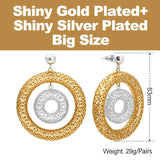 Bicyclic Ring Hollowed Out Drop Earrings For Women Brass Gold Color Earrings.