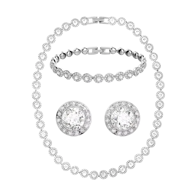 Light luxury jewelry set includes multiple elements necklace bracelet earrings set with a variety of styles to match
