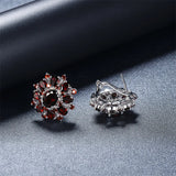 15 Carats Garnet Silver Earrings Natural Gemstone 925 Sterling Silver Fine Jewellery.