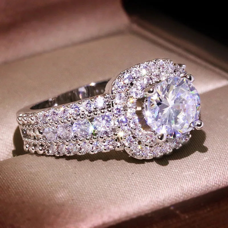 Women's 925 Sterling Silver Ring with Cubic Zirconia Jewelry Gift.