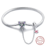 Bracelet Silver 925 Original Star Moon Sun Four Leaf Clover Green Zircon Bracelets Jewellery.