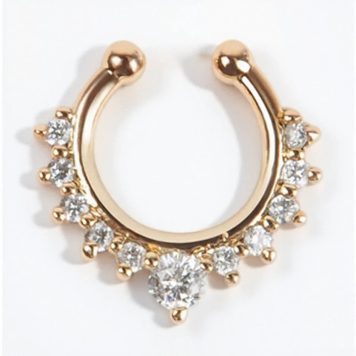 1PC Fashion Rhinestone Nose Ring Lip Ring Faux Septum Rings Unisex Jewelry.