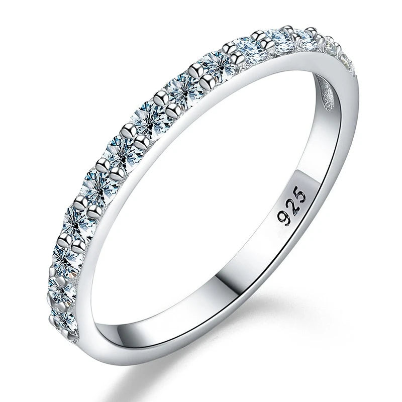 Moissanite Ring Diamond 925 Sterling Silver Single Tail
