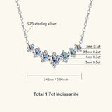 Moissanite Necklace D VVS1, D Color Sparkling Lab Diamond Luxury Necklaces 925 Sterling Silver with Certified.