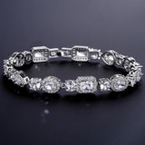 Luxury Geometric Water Drop Zirconia Bracelets for Elegant Women Full Crystal Charm Bracelet Jewellery.