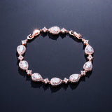 Classic Geometric Water Drop CZ Bracelet Gorgeous Zircon Jewellery.
