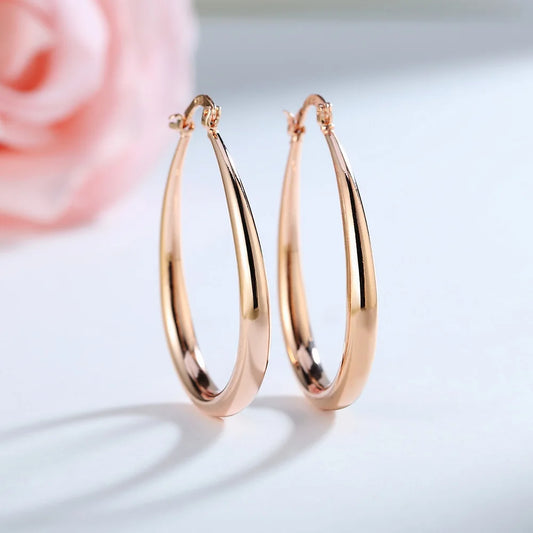 Silver 18K  oval earrings for women Fashion