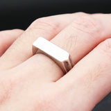 316L Stainless Steel Simple Rings For Men Square Band Flat Ring Charm Jewellery