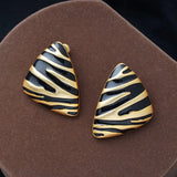 Trendy Enamel Color Metal Texture Small Hoop Earrings, Gold Plated Jewellery Gifts.