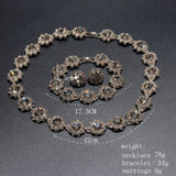 Shiny Fine Black Jewelry Necklace Earrings Bracelet Women's jewellery set.