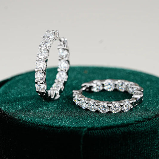 Luxury Solid Platinum Diamond  Moissanite Earrings.