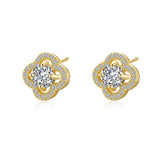 Luxury 100% Real 18k Gold Ring  Moissanite Women's Stud Earrings Luxury Classic.