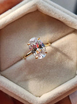 925 Sterling Silver Shiny 1-8CT Zircon Oval Stone Ring For Women Luxury High Quality Fine Jewellery.