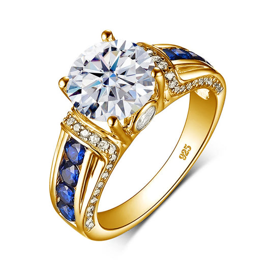 Certified D Color VVS1 2ct Moissanite Diamond Ring 100% Sterling Silver Good Quality Pass Diamond Test.
