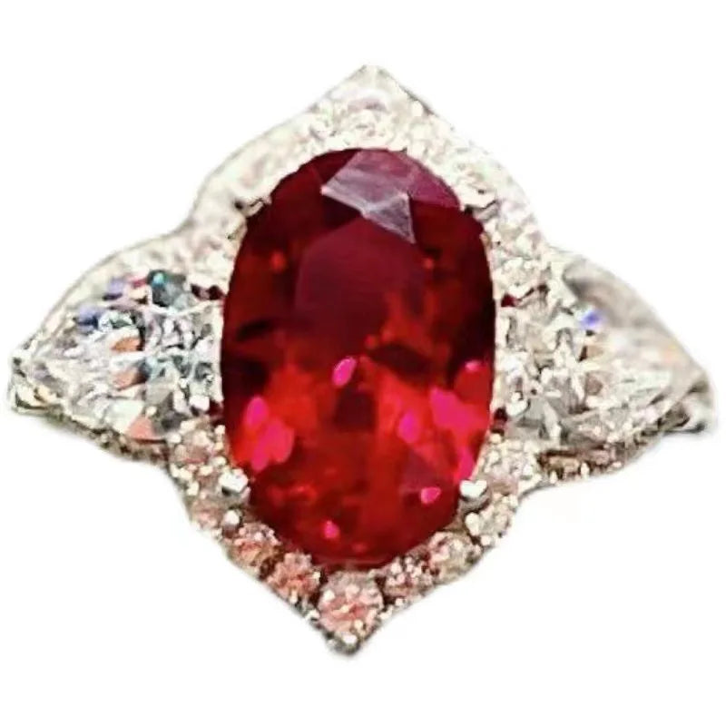 Classic and gorgeous ruby Female Ring Beautiful light luxury art rings  silver 925 jewellery.