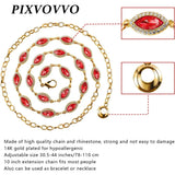 Crystal Belly Waist Chain Belt Gold Layered Belly Chain for Women - Red Green Rhinestone Diamond Body Chain Jewelry
