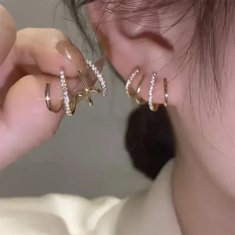 Long Wavy Fringe Hanging Earrings High-End Jewelry.