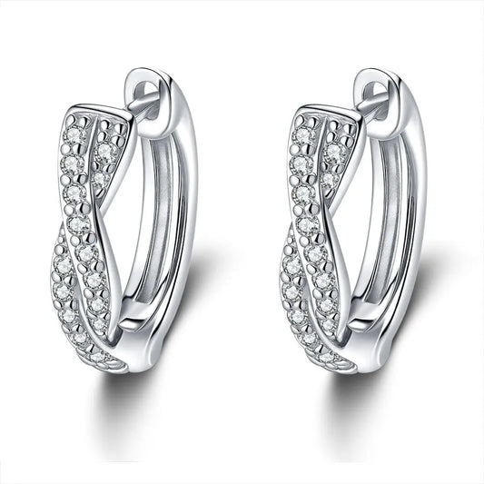 Vintage Ear Clips PT950 Platinum Women's! 0.5CT Moissanite Elegant Hoops, High-End Eye-Catching & Chic