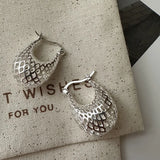 925 Sterling Silver Vintage Earrings For Women Trendy Simple Big Web Earring Jewelry Prevent Allergy Party Accessories